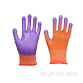 Serie de jardín guantes de nitrilo de nylon naranja morado